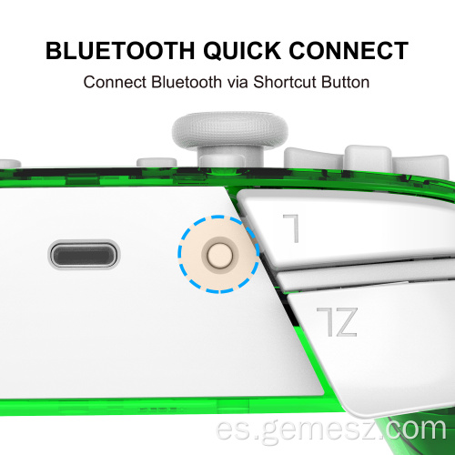 Controlador de juego verde transparente para Nintendo Switch